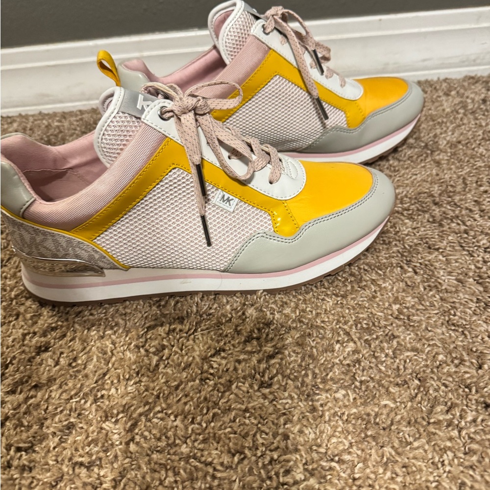 Michael Kors Women's Yellow and Gray Sneakers